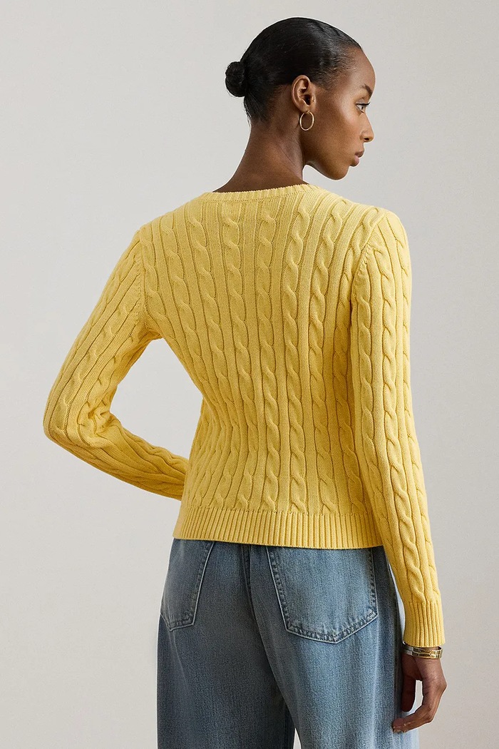 Lauren Ralph Lauren kardigan damski bawełniany 200932225 żółty AA00