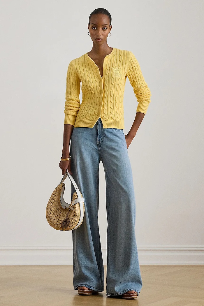 Odzież Lauren Ralph Lauren kardigan damski bawełniany 200932225 żółty