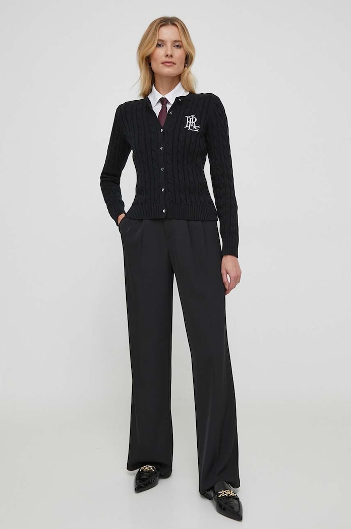 Pamučni pulover Lauren Ralph Lauren 200932225 crna AA00