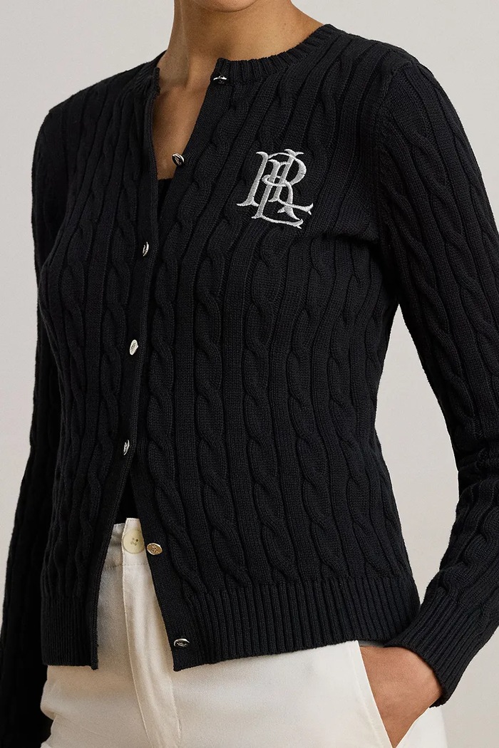 Бавовняний светр Lauren Ralph Lauren чорний 200932225