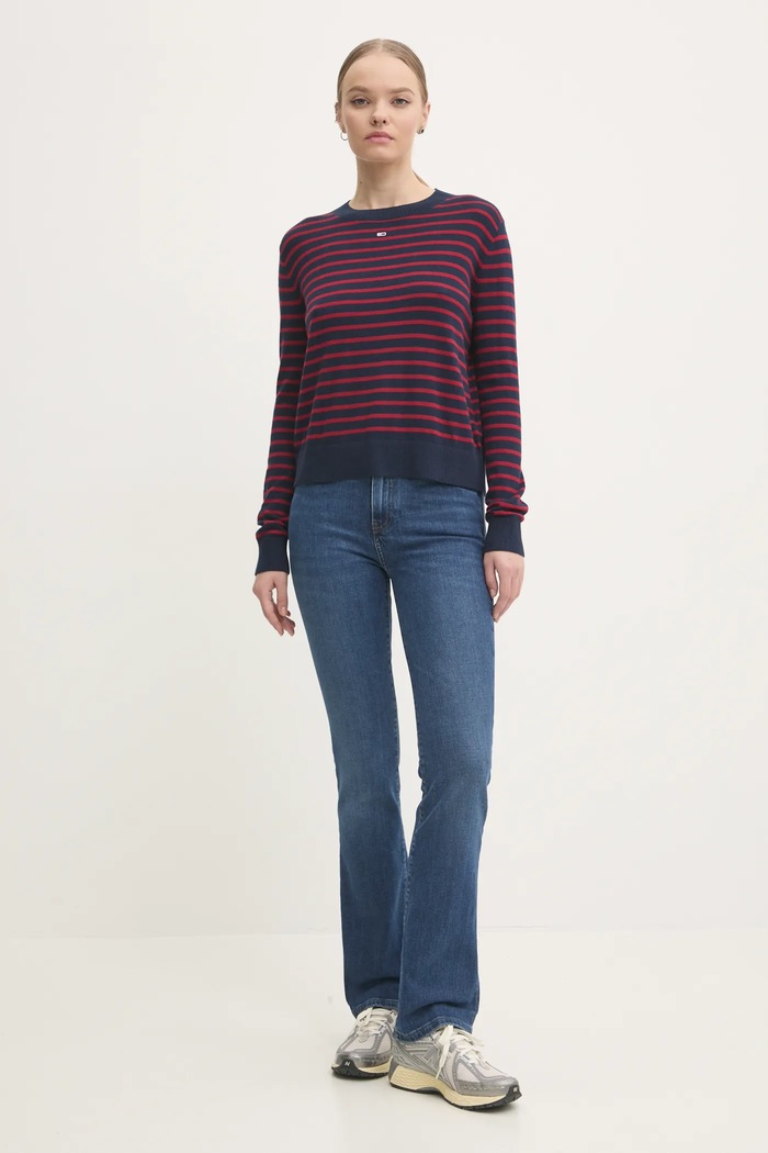 Tommy Jeans pulover DW0DW17254 bleumarin NC24