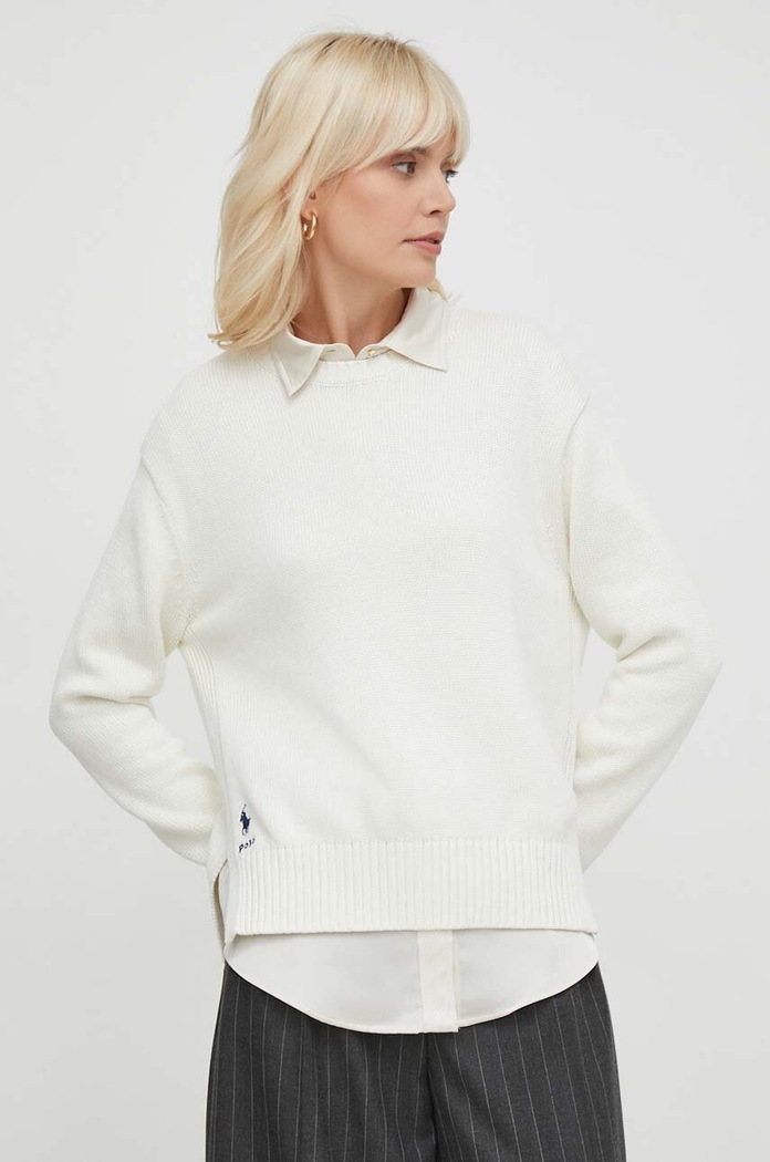 Βαμβακερό πουλόβερ Polo Ralph Lauren βαμβάκι μπεζ 211898583