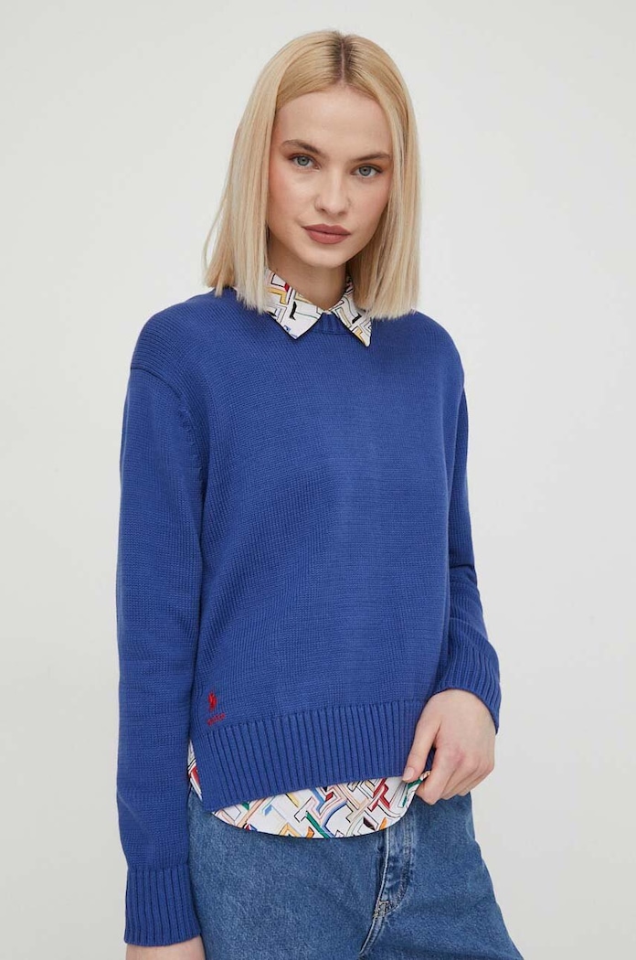Polo Ralph Lauren sweter bawełniany bawełna niebieski 211898583