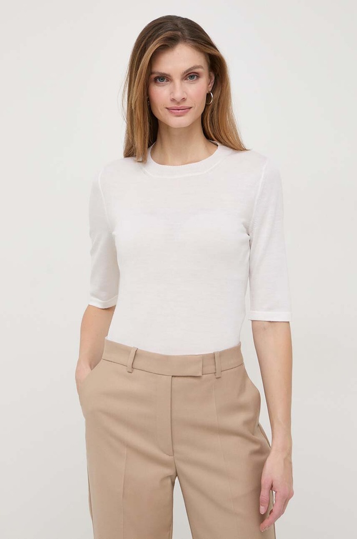 Kratka majica in volnena jopica Max Mara Leisure 2416381027600 bela SS24