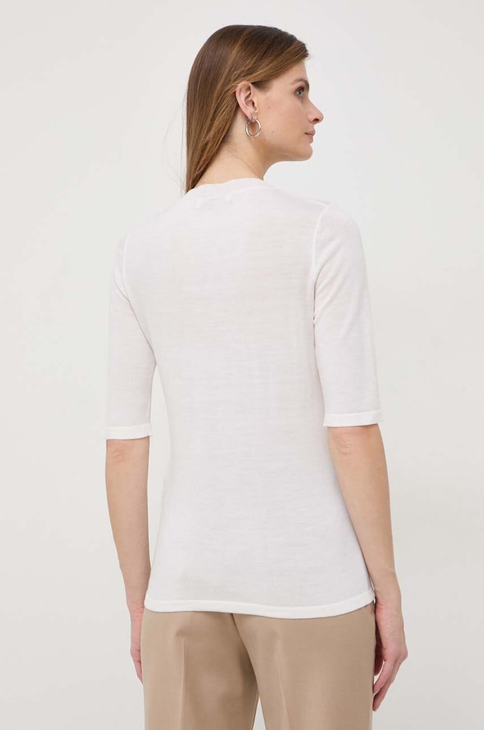 Kratka majica in volnena jopica Max Mara Leisure 2416381027600 bela