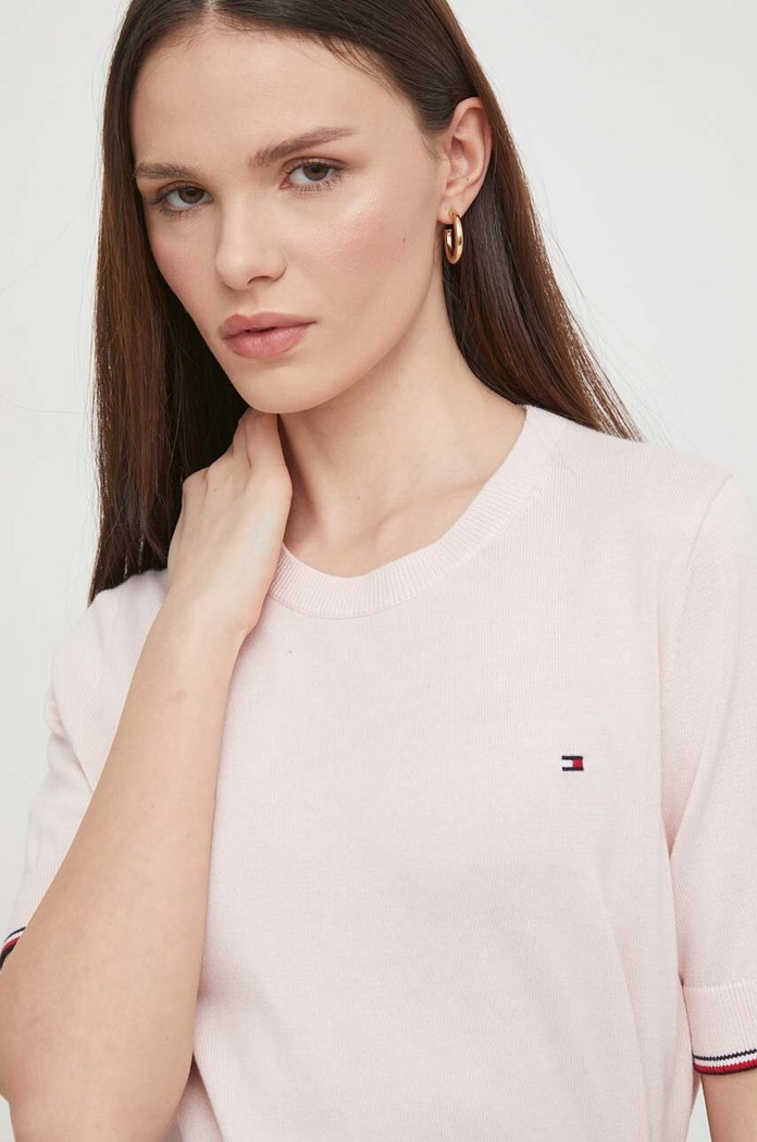 Bavlněný svetr Tommy Hilfiger růžová WW0WW38724