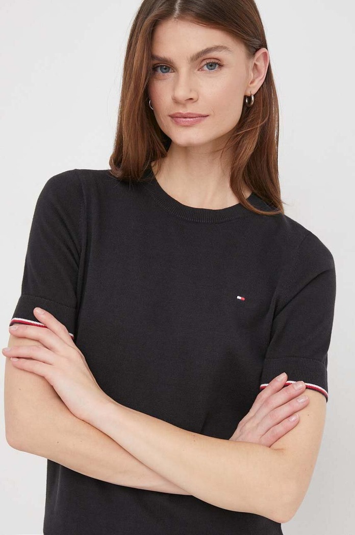 Tommy Hilfiger sweter bawełniany czarny WW0WW38724