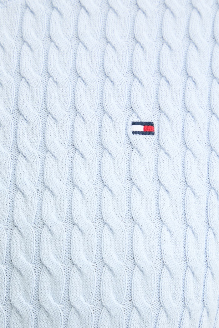 Tommy Hilfiger sveter s krátkym rukávom dámsky bavlnený WW0WW41787 modrá