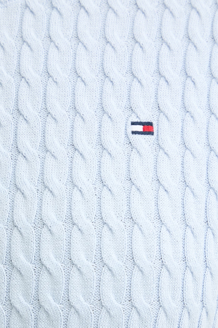 Tommy Hilfiger sveter s krátkym rukávom dámsky bavlnený WW0WW41787 modrá