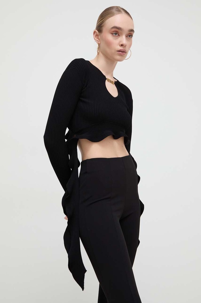 Sveter Versace Jeans Couture okrúhly čierna 76HAFM01.CMN33