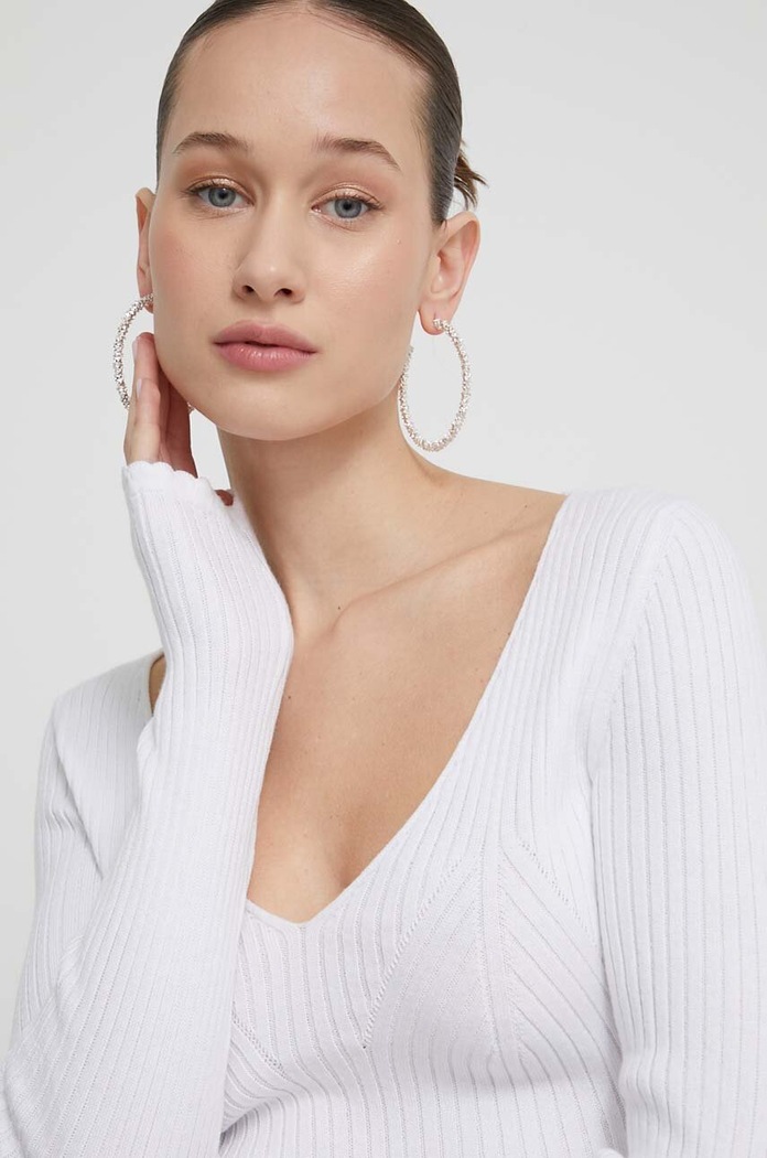 Moschino Jeans maglione in cotone bianco 0913.3706