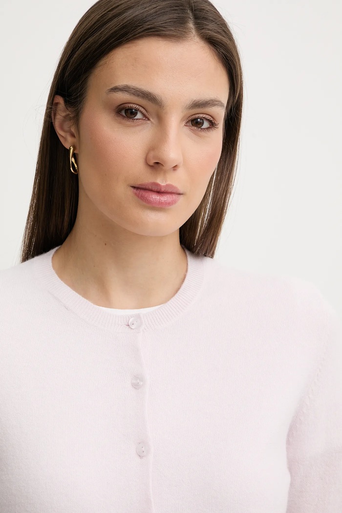 Vlněný kardigan United Colors of Benetton růžová 1002D5485
