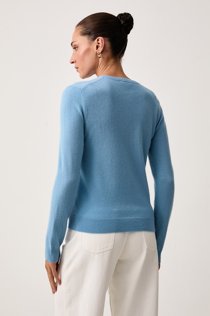 Odzież United Colors of Benetton Kardigan damski wełniany 1002D5485 niebieski