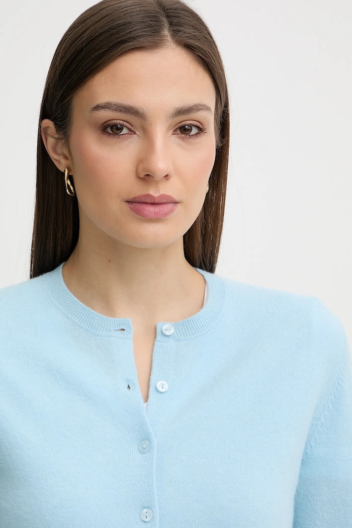 Vlněný kardigan United Colors of Benetton modrá 1002D5485