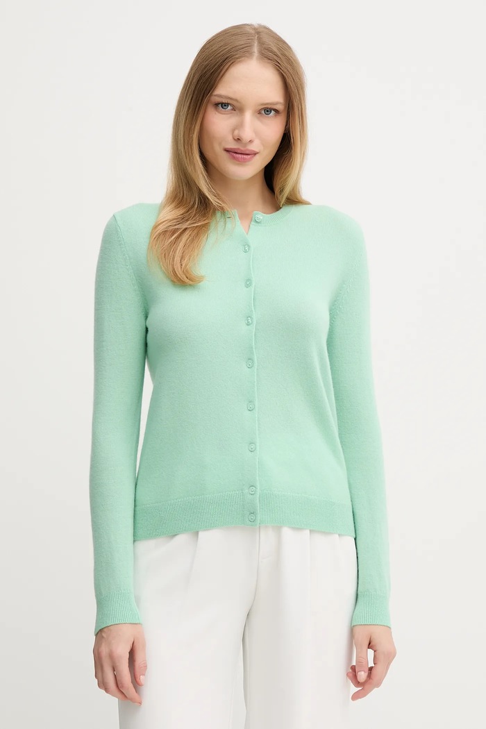 United Colors of Benetton kardigan wełniany zielony 1002D5485
