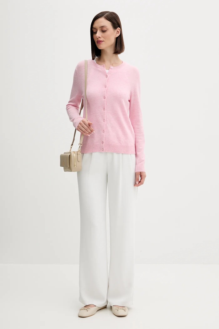 United Colors of Benetton cardigan in lana 1002D5485 rosa SS26