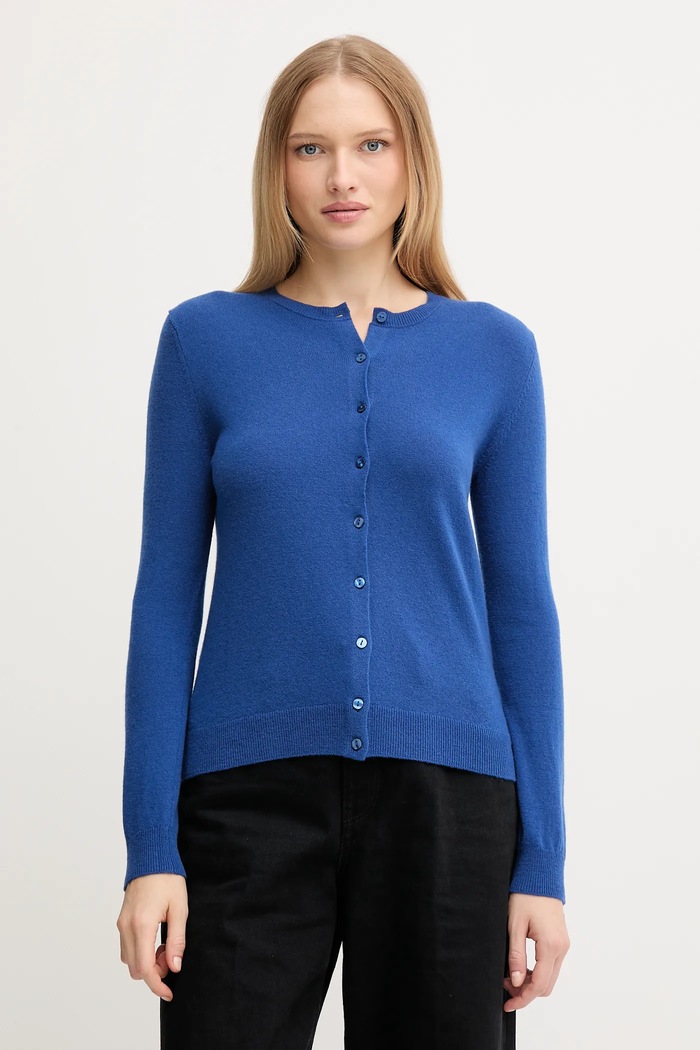 United Colors of Benetton kardigan wełniany niebieski 1002D5485