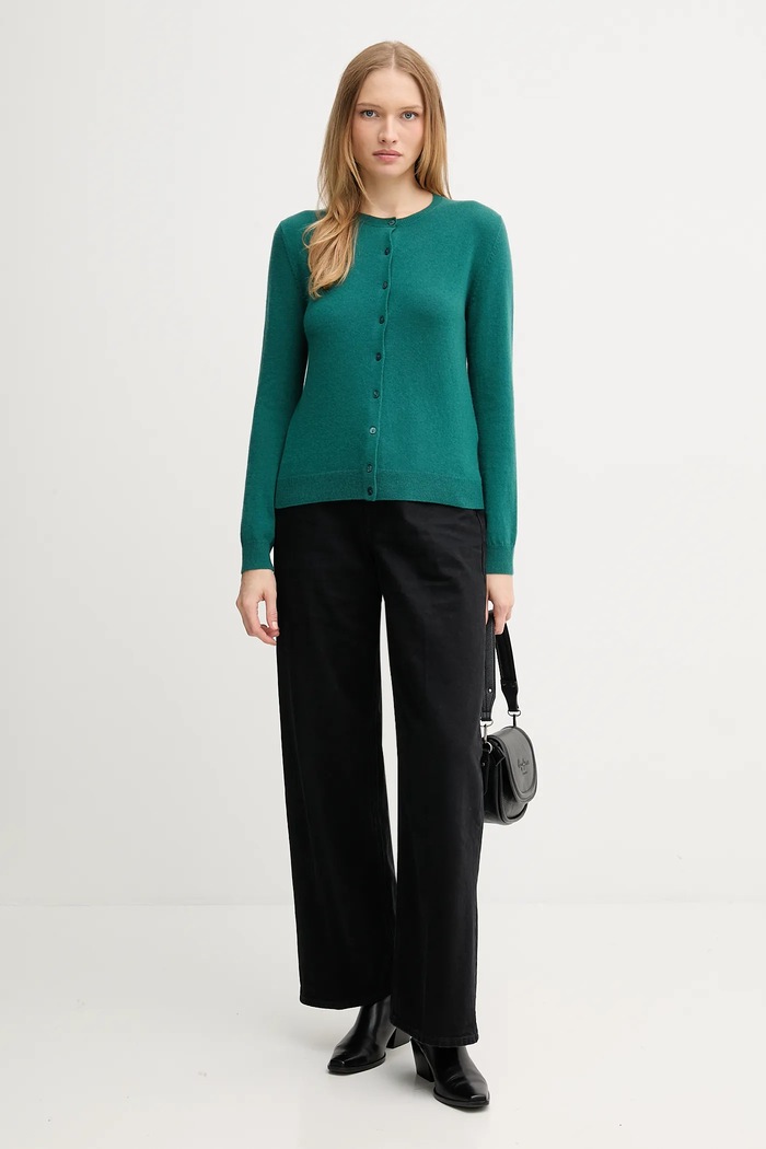 United Colors of Benetton kardigan wełniany 1002D5485 turkusowy SS26