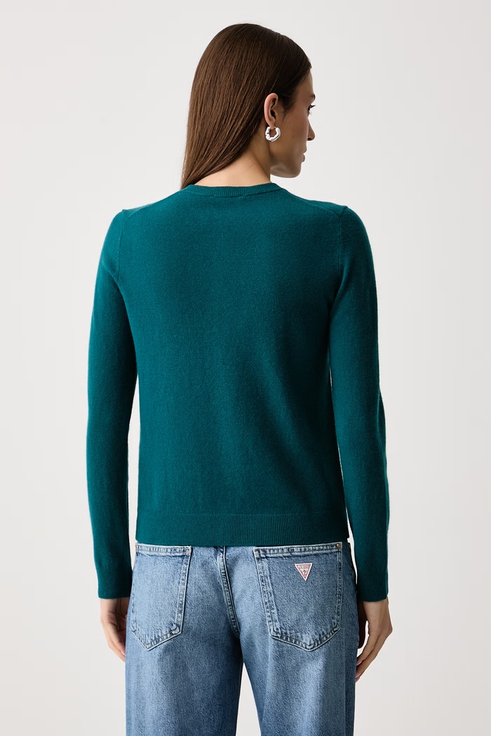 Odzież United Colors of Benetton Kardigan damski wełniany 1002D5485 turkusowy