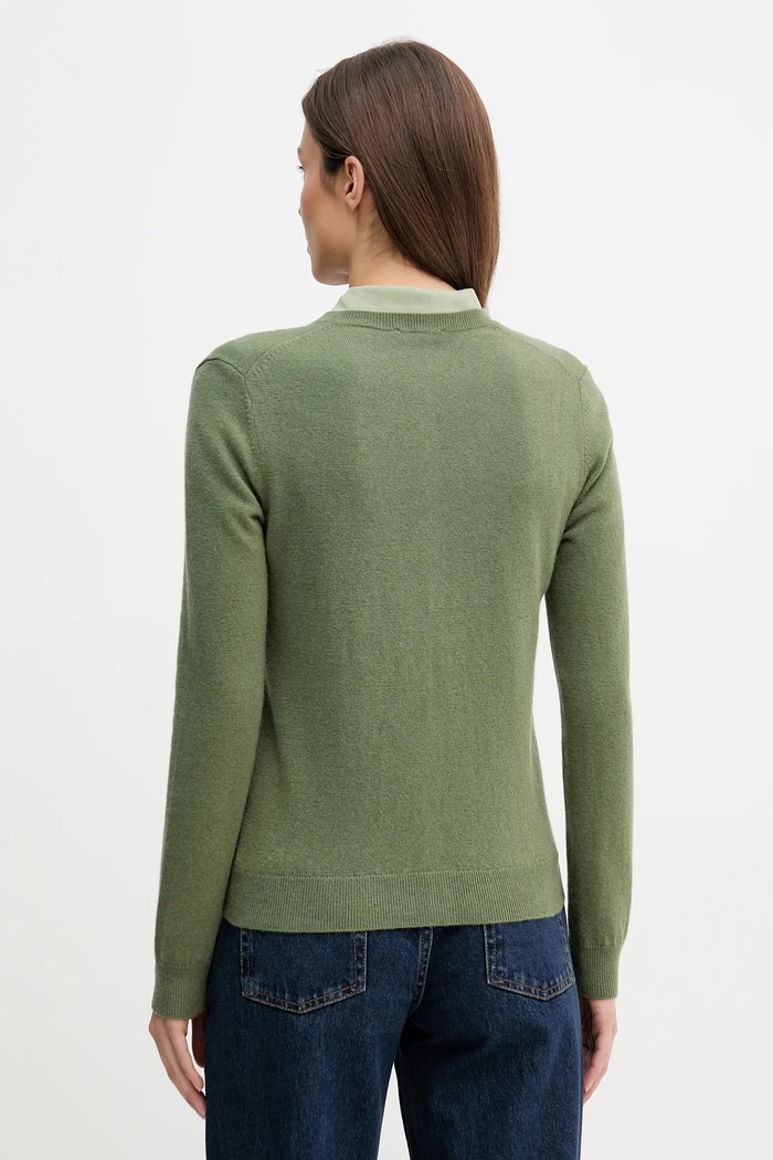 Дрехи Вълнена жилетка United Colors of Benetton 1002D5485 зелен