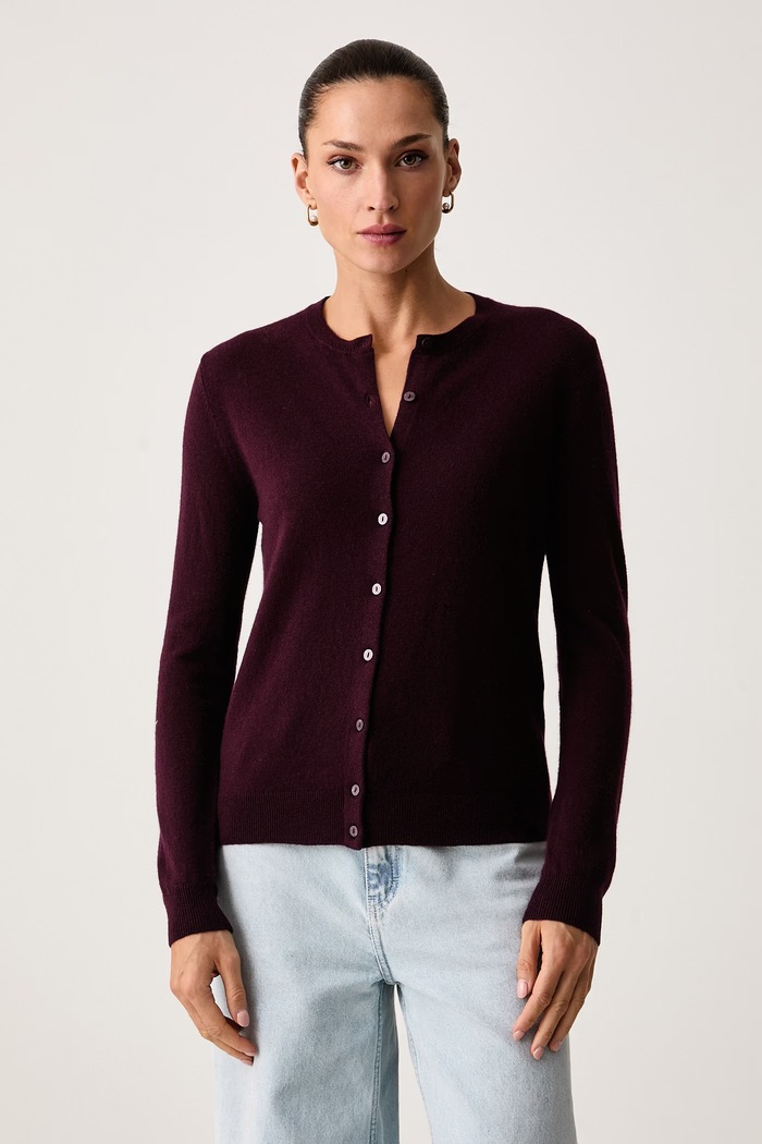 United Colors of Benetton Kardigan damski wełniany bordowy 1002D5485