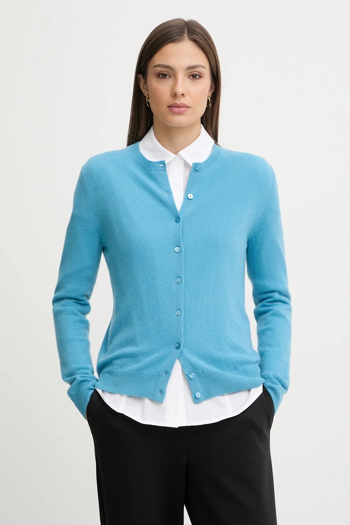 Vlněný kardigan United Colors of Benetton modrá 1002D5485