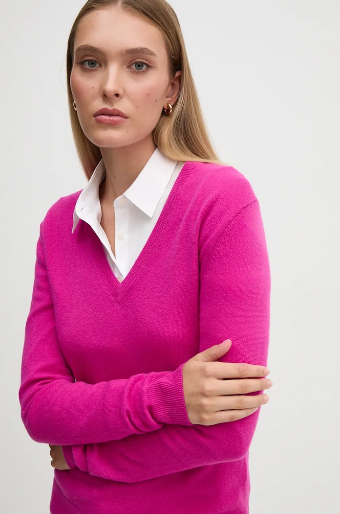 Vlněný svetr United Colors of Benetton růžová 1002D4488