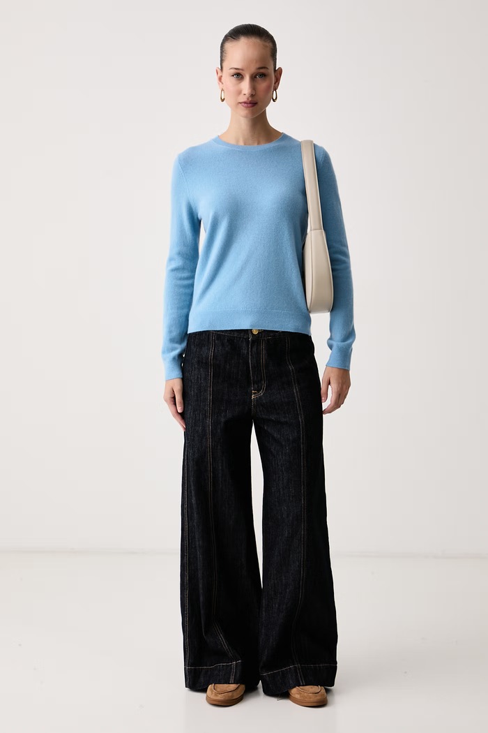 United Colors of Benetton Sweter damski wełniany 1002D1K01 niebieski SS26