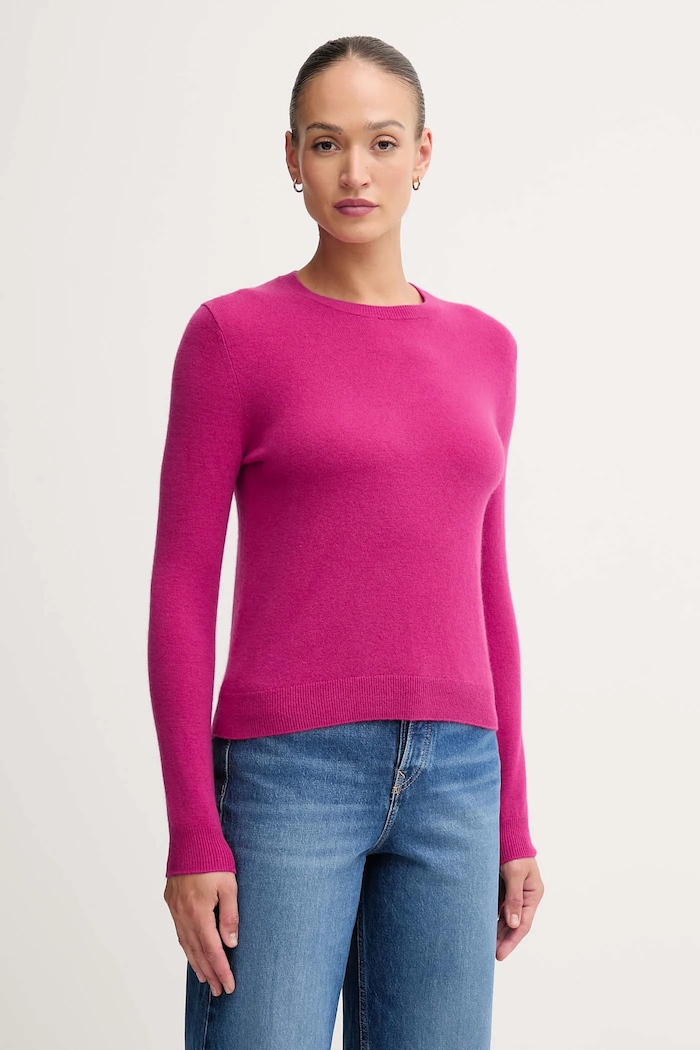 United Colors of Benetton pulover de lana subtiri roz 1002D1K01