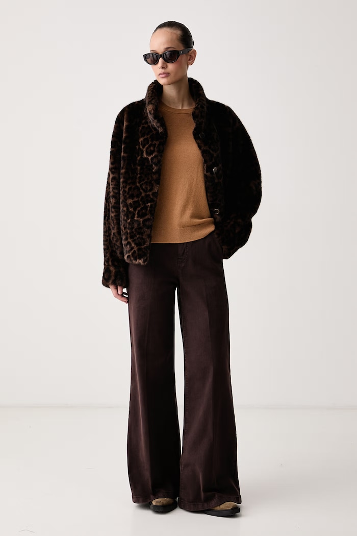 United Colors of Benetton Sweter damski wełniany 1002D1K01 brązowy SS26