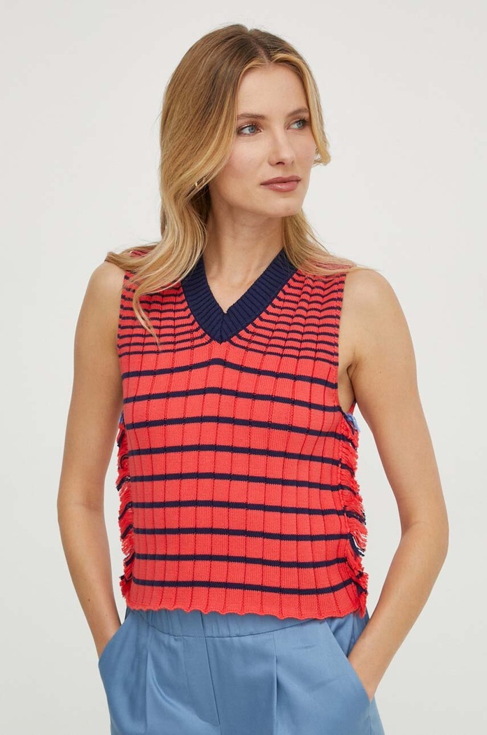Pamučni prsluk United Colors of Benetton pamuk crvena 1494E401J