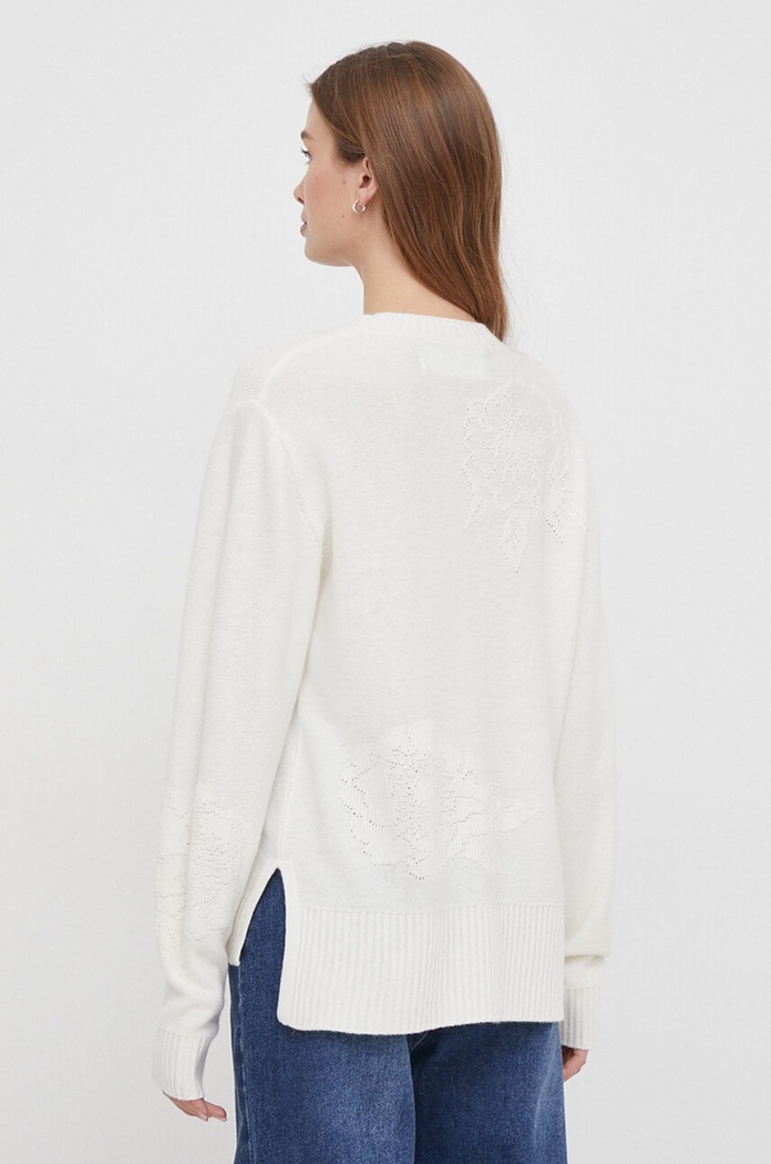 Odzież United Colors of Benetton sweter z domieszką wełny 1235D109W beżowy