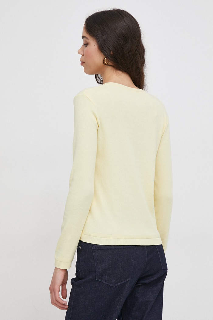 Odzież United Colors of Benetton kardigan bawełniany 1091D5558 żółty