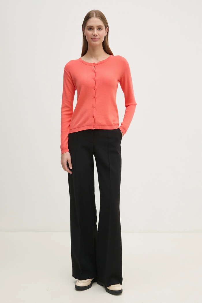 Bavlněný kardigan United Colors of Benetton 1091D5558 oranžová AA00