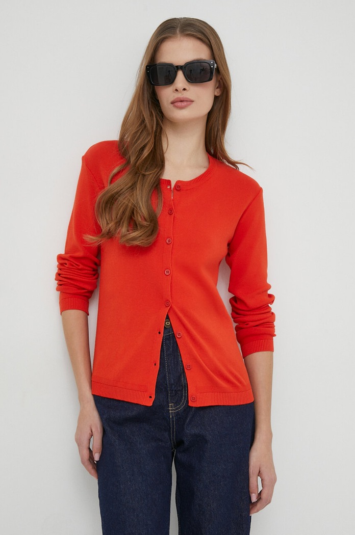 United Colors of Benetton kardigan bawełniany czerwony 1091D5558