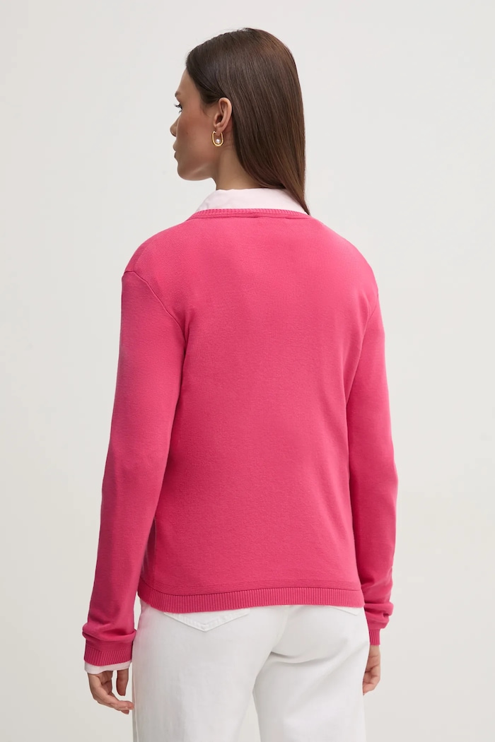 Odzież United Colors of Benetton kardigan bawełniany 1091D5558 różowy