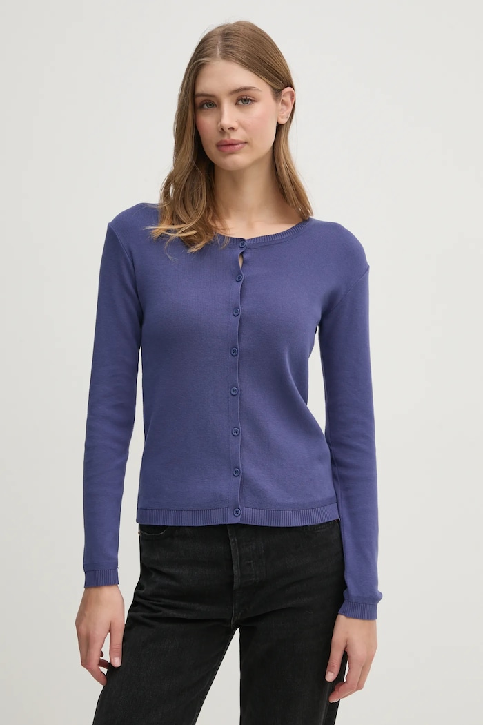 Памучна жилетка United Colors of Benetton памук тъмносин 1091D5558