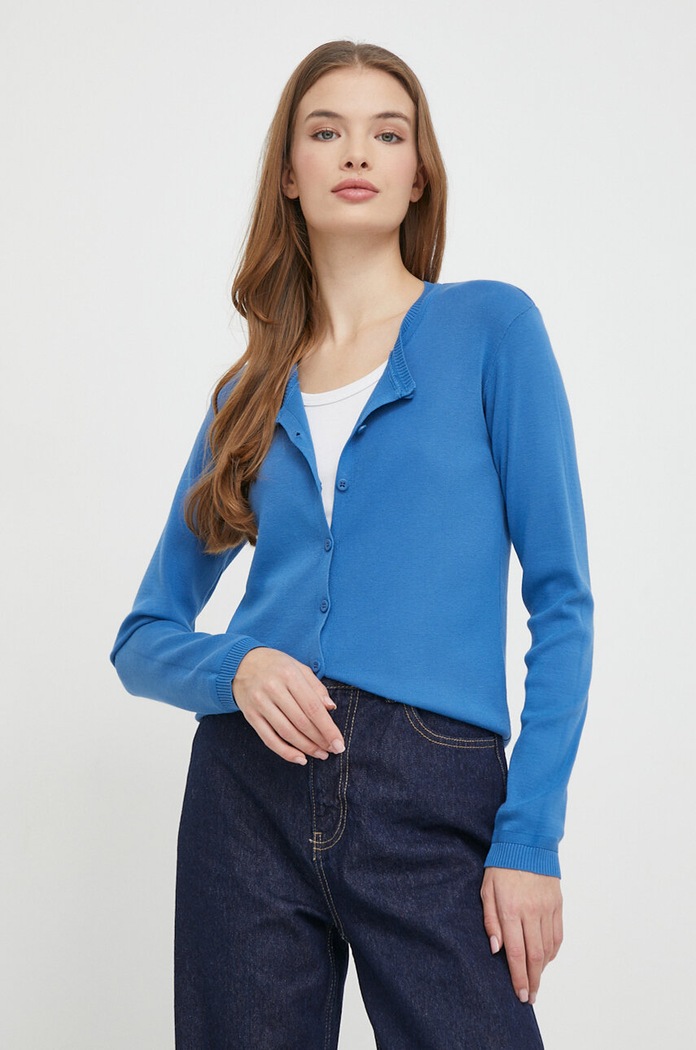 Odzież United Colors of Benetton kardigan bawełniany 1091D5558 niebieski