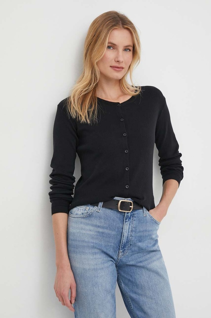 Памучна жилетка United Colors of Benetton черен 1091D5558