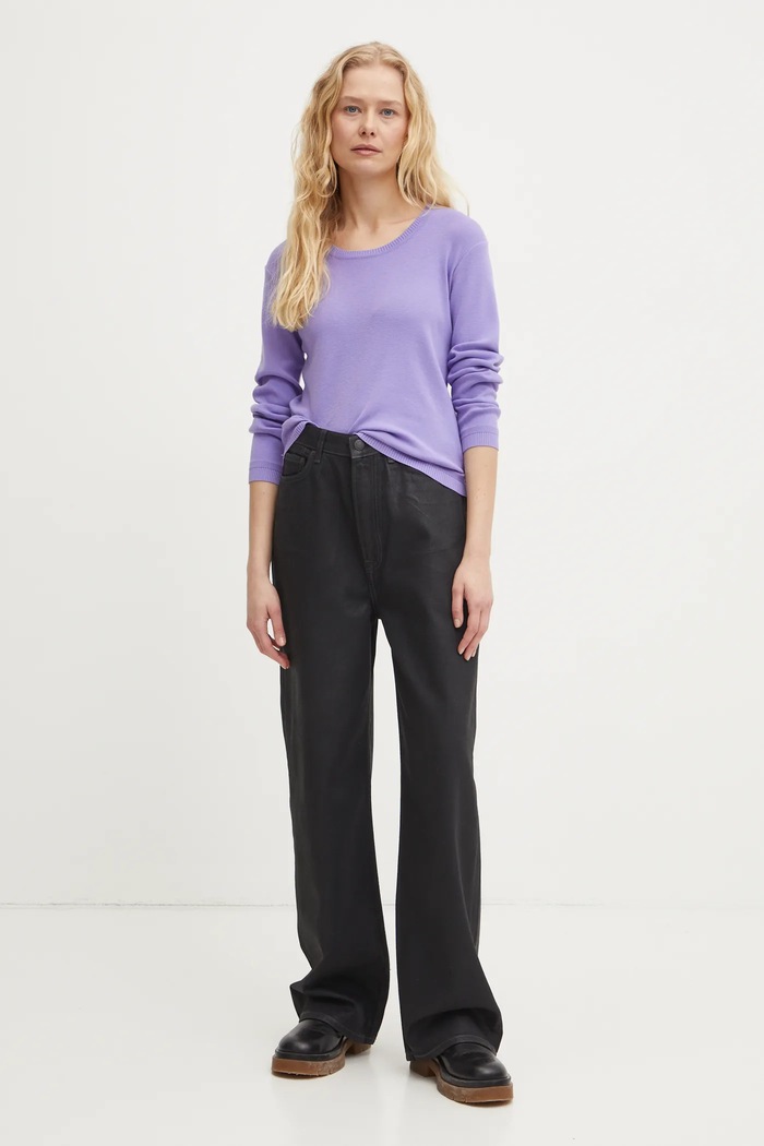 United Colors of Benetton sweter bawełniany 1091D1M08 fioletowy SS25