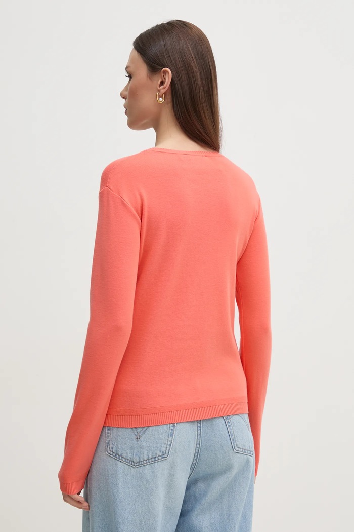 United Colors of Benetton sweter bawełniany 1091D1M08 pomarańczowy SS25