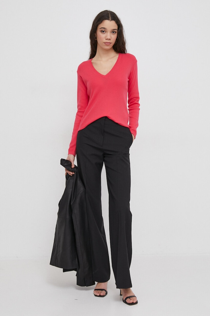 United Colors of Benetton sweter bawełniany 1091D4625 różowy AA00