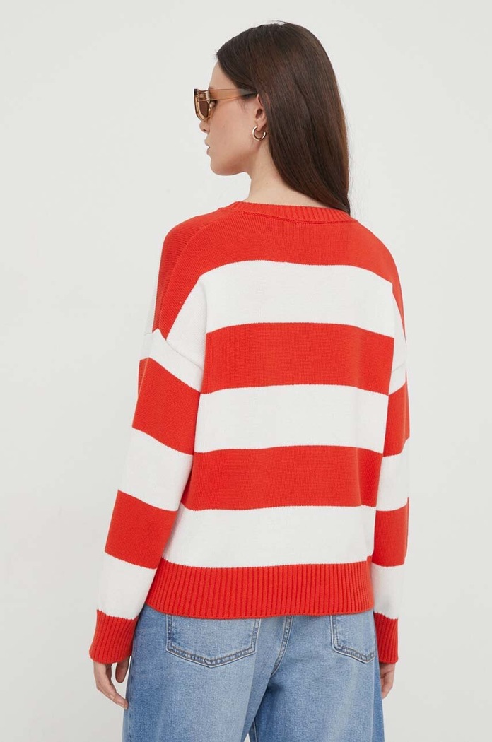 Odzież United Colors of Benetton Sweter bawełniany 1494E105J czerwony