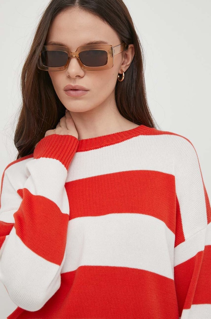 Sweter bawełniany United Colors of Benetton 1494E105J czerwony