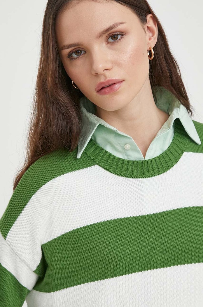 United Colors of Benetton sweter bawełniany zielony 1494E105J
