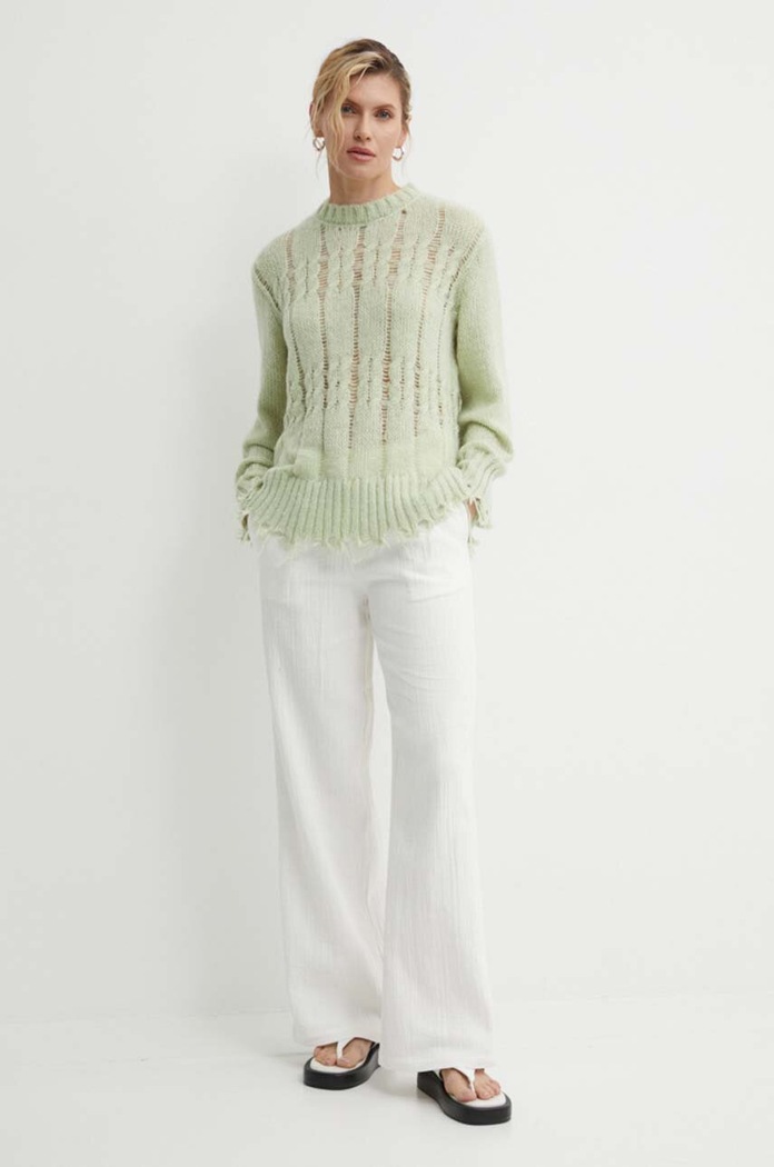 Resume Résumé pulover din amestec de lana AnnoraRS Knit Pullover 20321113 verde SS24