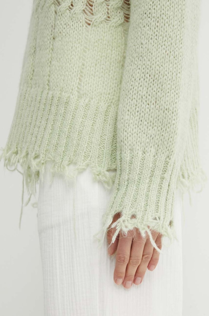 Résumé pulover din amestec de lana AnnoraRS Knit Pullover Resume verde 20321113