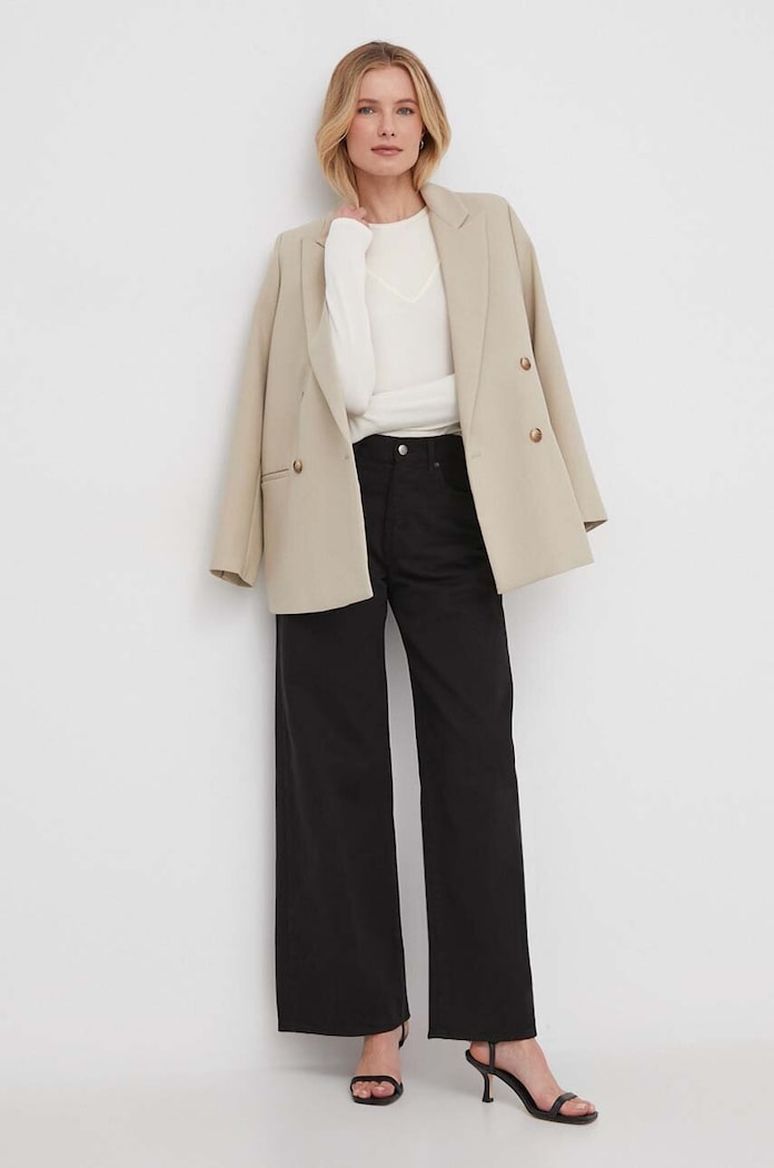 Sisley sweter 1B7YM104G beżowy SS24
