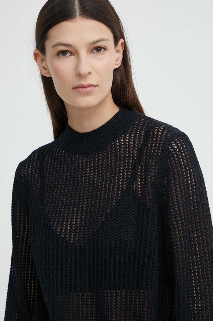 Marc O'Polo sweter z domieszką lnu pozostałe czarny 403501060385