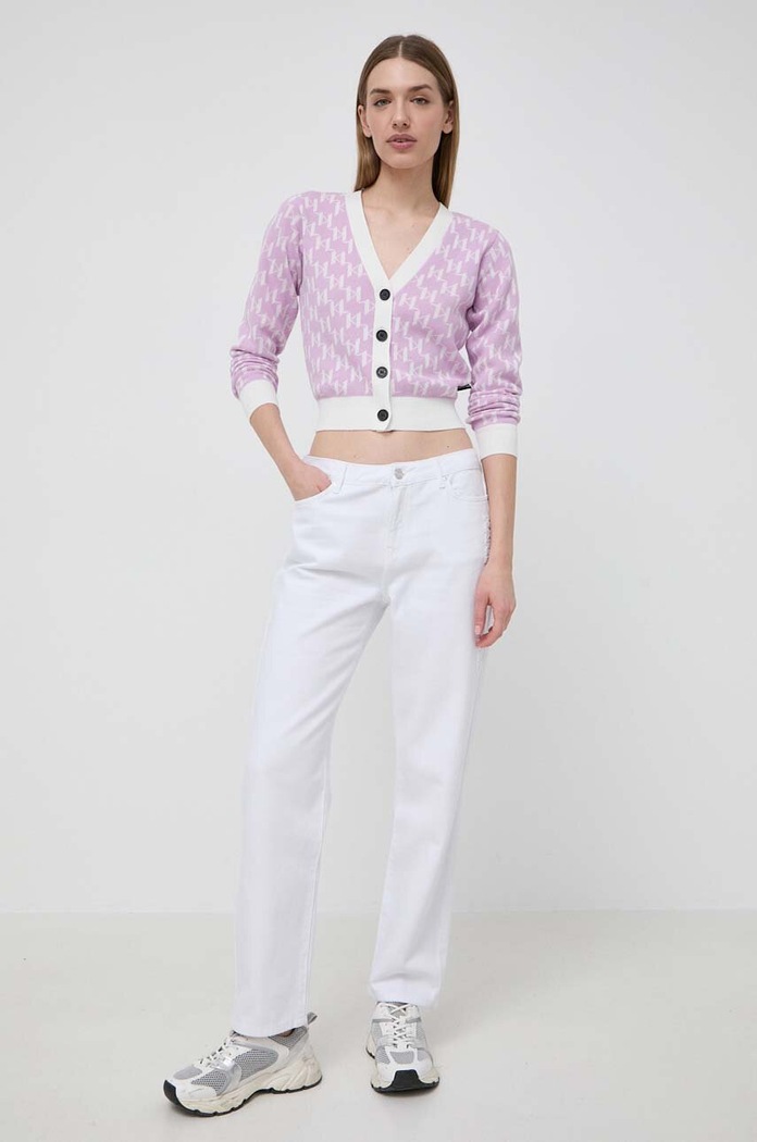 Karl Lagerfeld kardigan 241W2007 fioletowy SS24